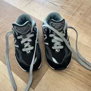 New Balance Kids' Black and White Sneakers
